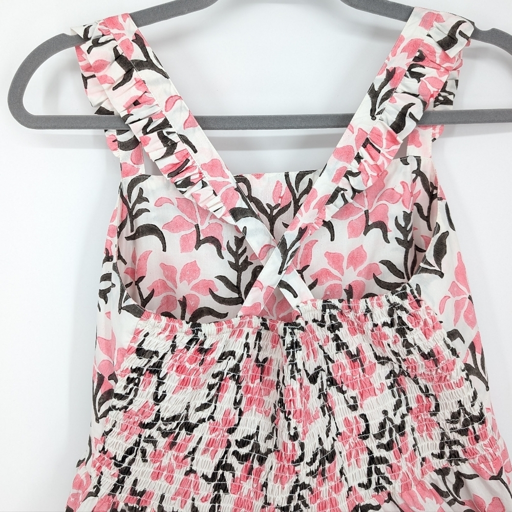Tiana New York Floral Maxi Dress 100% Cotton Block Print India Medium - Picture 4 of 6